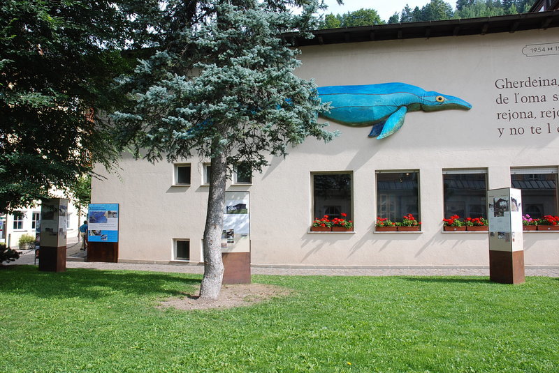 La recostruzion dl gran itiosaur de Secëda fata da Harald Schmalzl y Markus Insam vën metuda su sun Cëda di Ladins. La recostruzion dl gran itiosaur de Secëda fata da Harald Schmalzl y Markus Insam vën metuda su sun Cëda di Ladins.